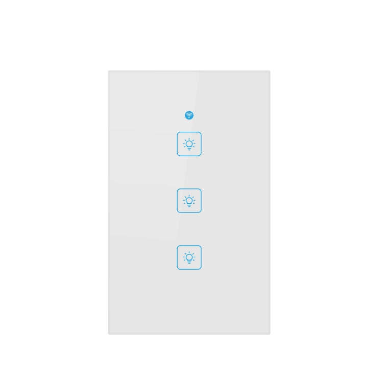 WS-US-03 EWeLink APP & Touch Control 2A 3 Gangs Tempered Glass Panel Smart Wall Switch, AC 90V-25...