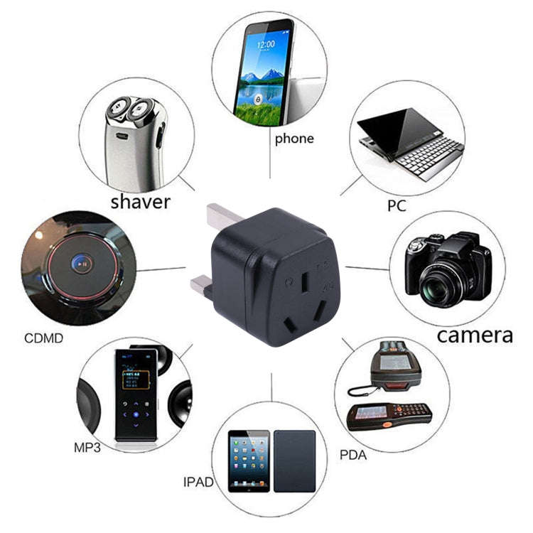 Portable Three-hole AU to UK Plug Socket Power Adapter