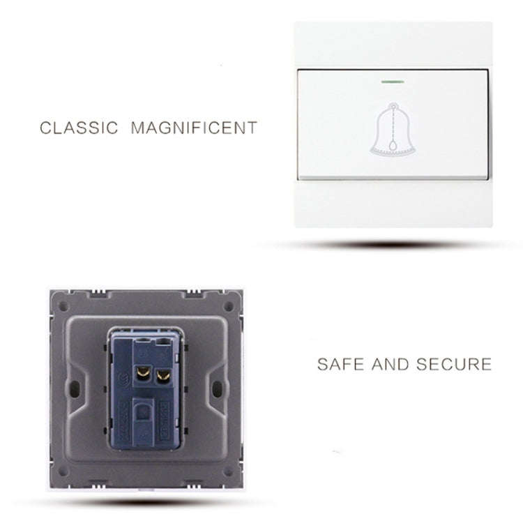 86 Type PC Wall Doorbell Single Control Switch, EU Plug