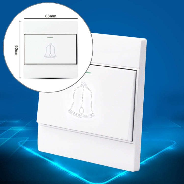 86 Type PC Wall Doorbell Single Control Switch, EU Plug