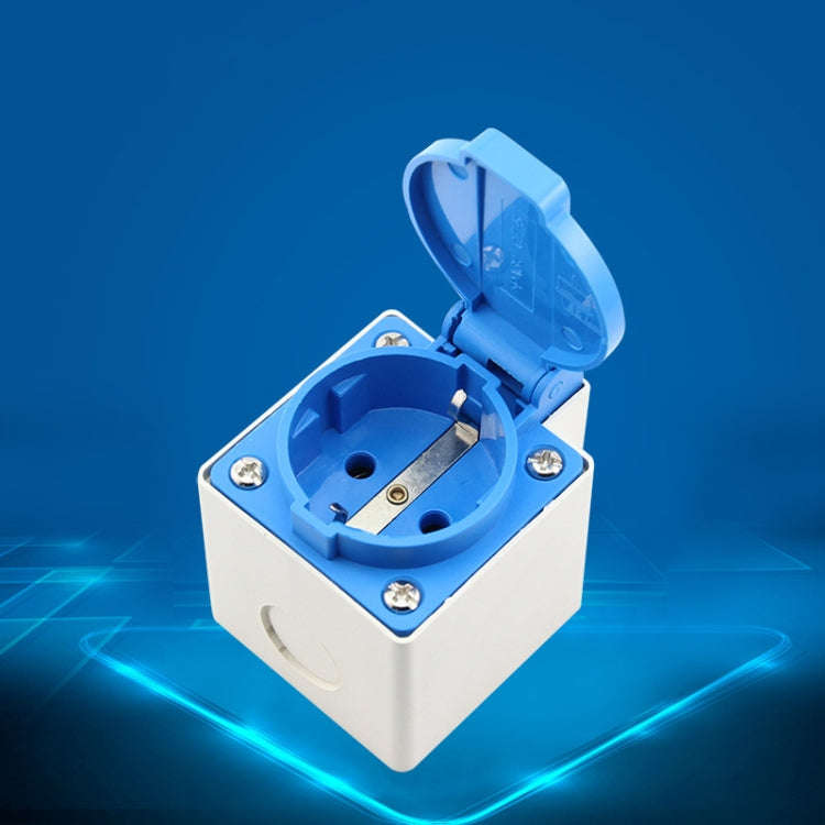 Outdoor IP44 Waterproof Socket with Cover, EU Plug