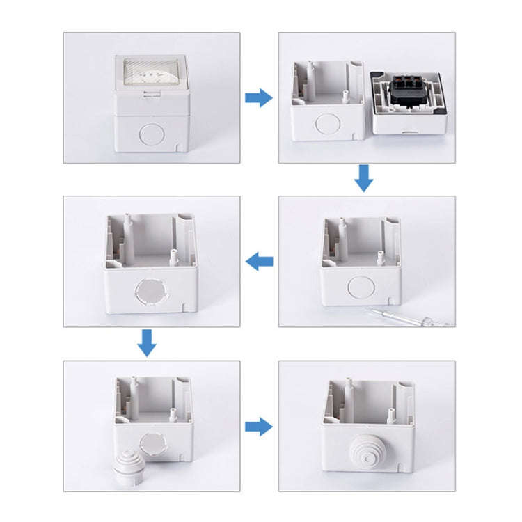 Outdoor IP55 Waterproof Double-connection Socket, EU Plug