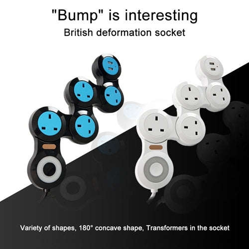 Charging Plug-in Wiring Board Creative Rotary Towline Board 13A Deformed Socket with USB, UK Plug...
