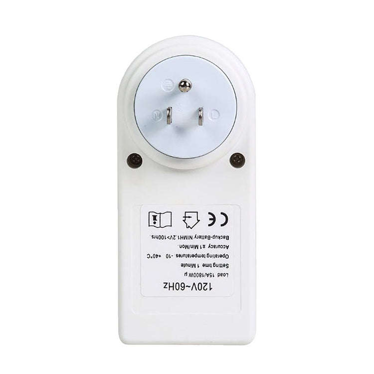 AC 120V Smart Home Plug-in LCD Display Clock Summer Time Function 12/24 Hours Changeable Timer Sw...