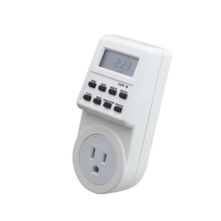 AC 120V Smart Home Plug-in LCD Display Clock Summer Time Function 12/24 Hours Changeable Timer Sw...