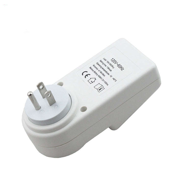 AC 120V Smart Home Plug-in LCD Display Clock Summer Time Function 12/24 Hours Changeable Timer Sw...