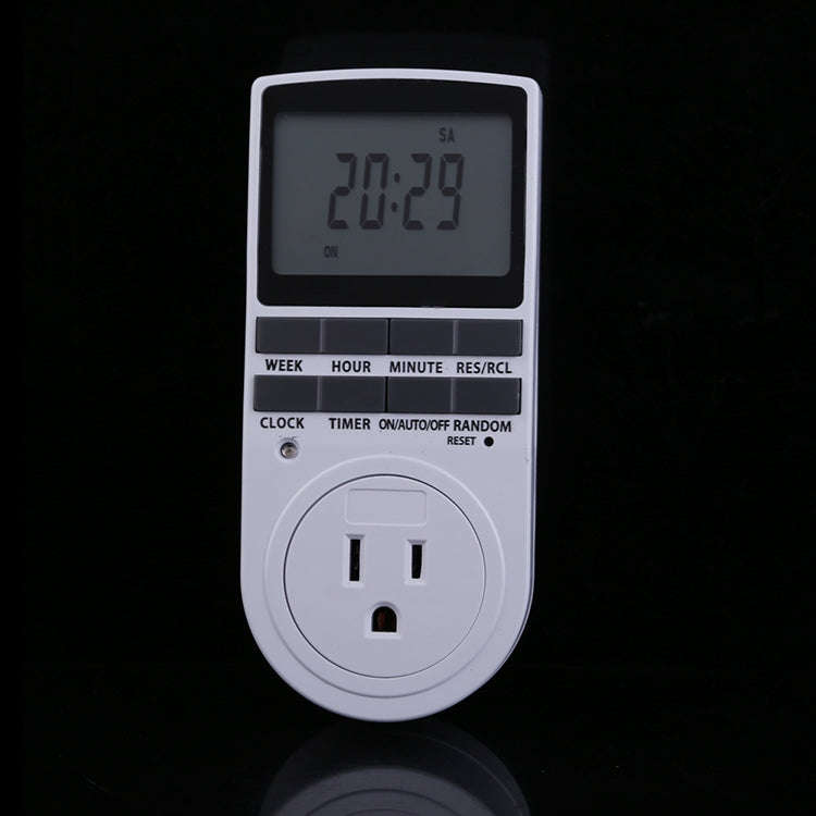AC 120V Smart Home Plug-in Programmable LCD Display Clock Summer Time Function 12/24 Hours Change...