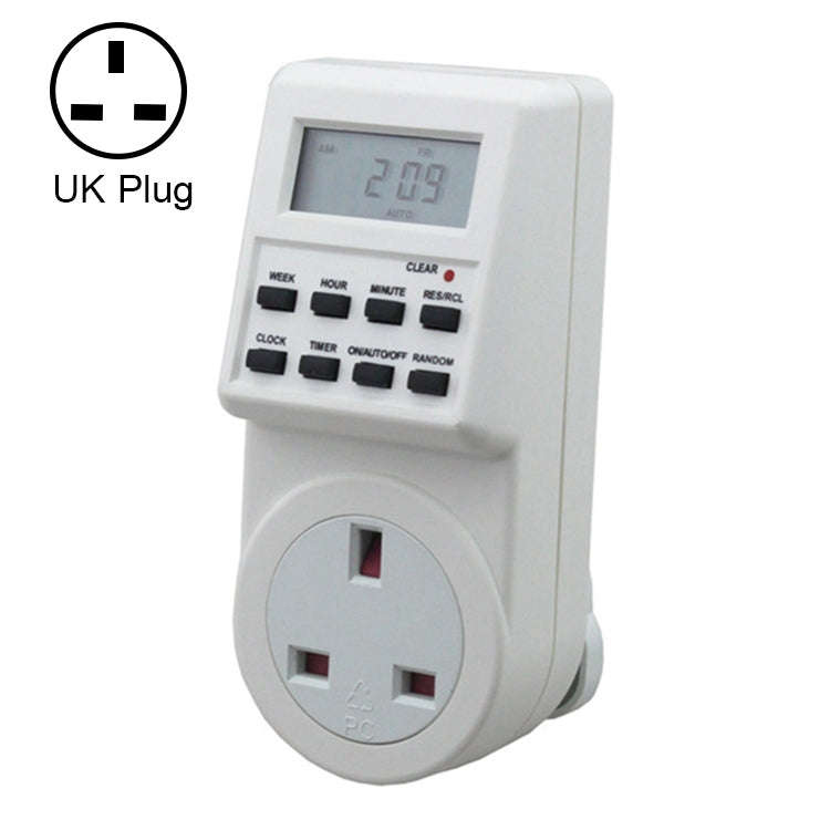 AC 230V Smart Home Plug-in LCD Display Clock Summer Time Function 12/24 Hours Changeable Timer Sw...