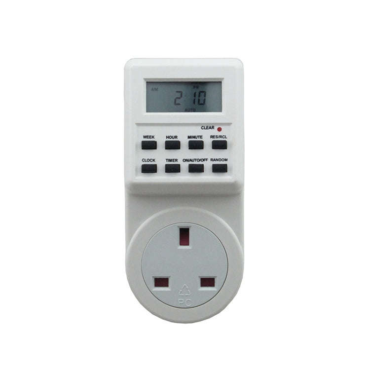 AC 230V Smart Home Plug-in LCD Display Clock Summer Time Function 12/24 Hours Changeable Timer Sw...