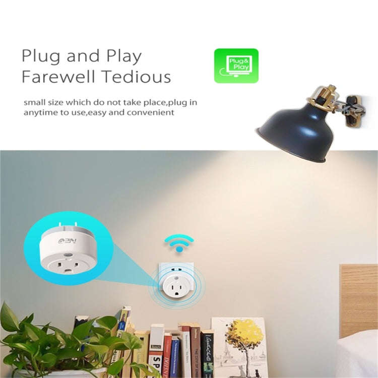 NEO NAS-WR02W WiFi US Smart Power Plug,with Remote Control Appliance Power ON/OFF via App & Timin...