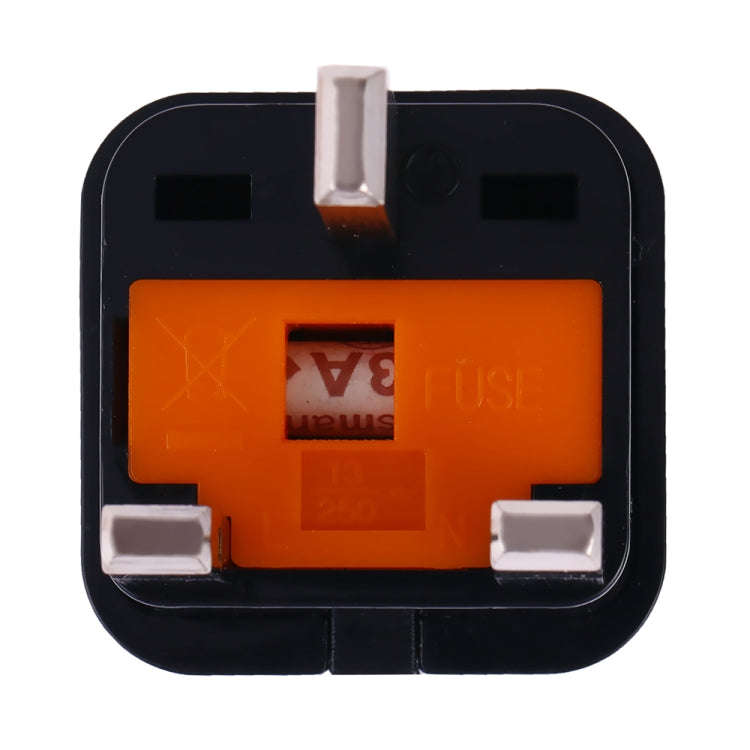 Portable Universal Socket to UK Plug Power Adapter Travel Charger with Fuse(Black)