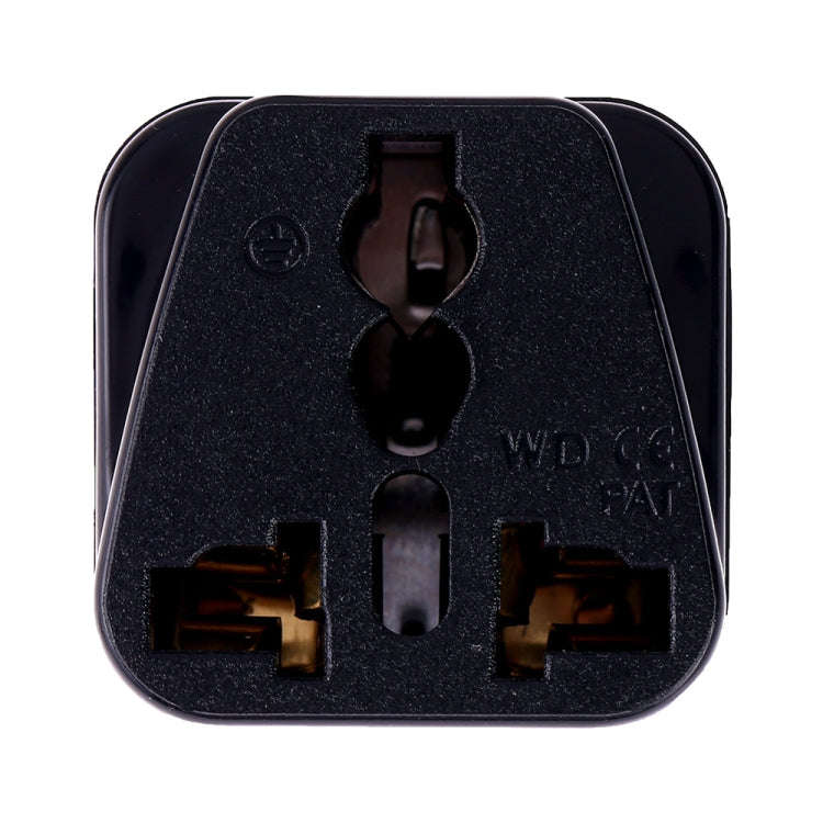 Portable Universal Socket to UK Plug Power Adapter Travel Charger with Fuse(Black)