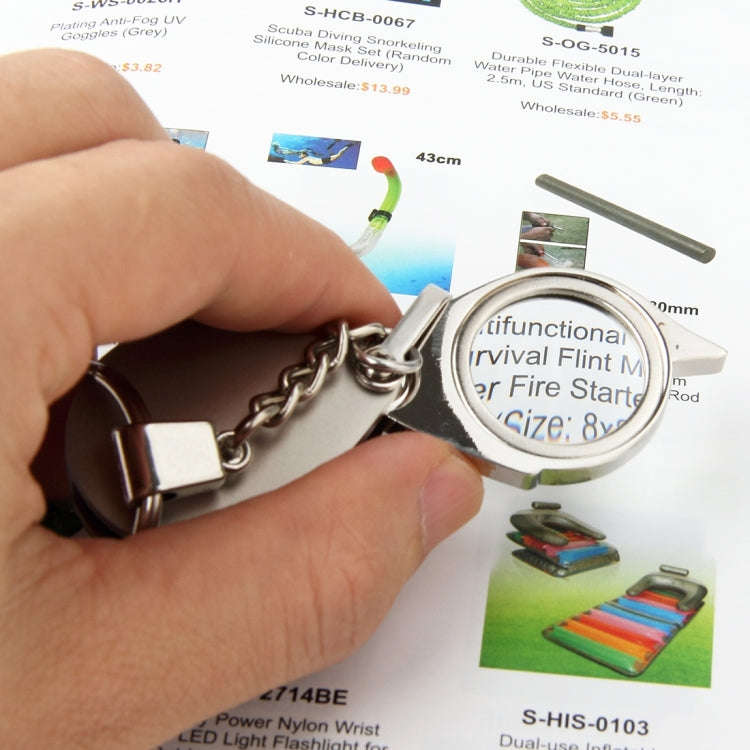 Portable Folding Loupe Metal Jewelry Antique Magnifier Magnifying Eye Glass Lens Keychain