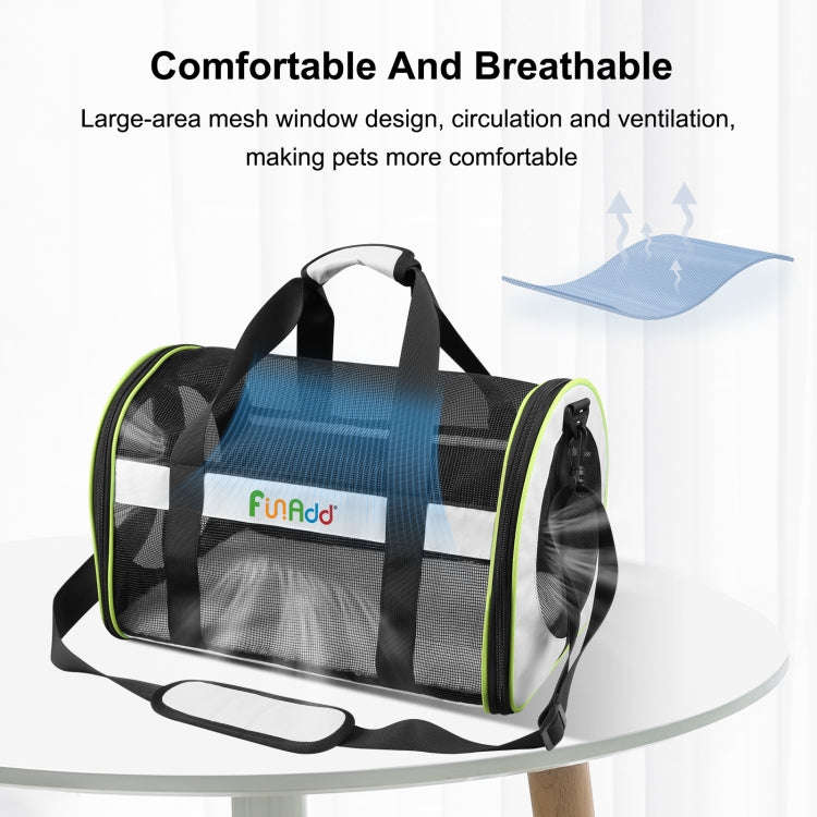 FUNADD Pet Travel Carrier Bag Shoulder Foldable Tote Bag(Grey)