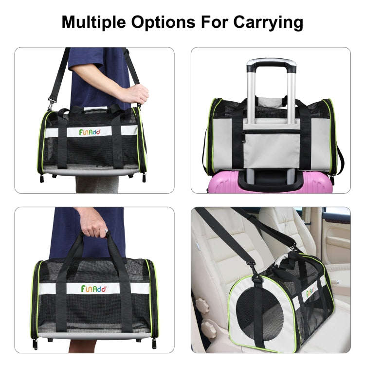 FUNADD Pet Travel Carrier Bag Shoulder Foldable Tote Bag(Grey)