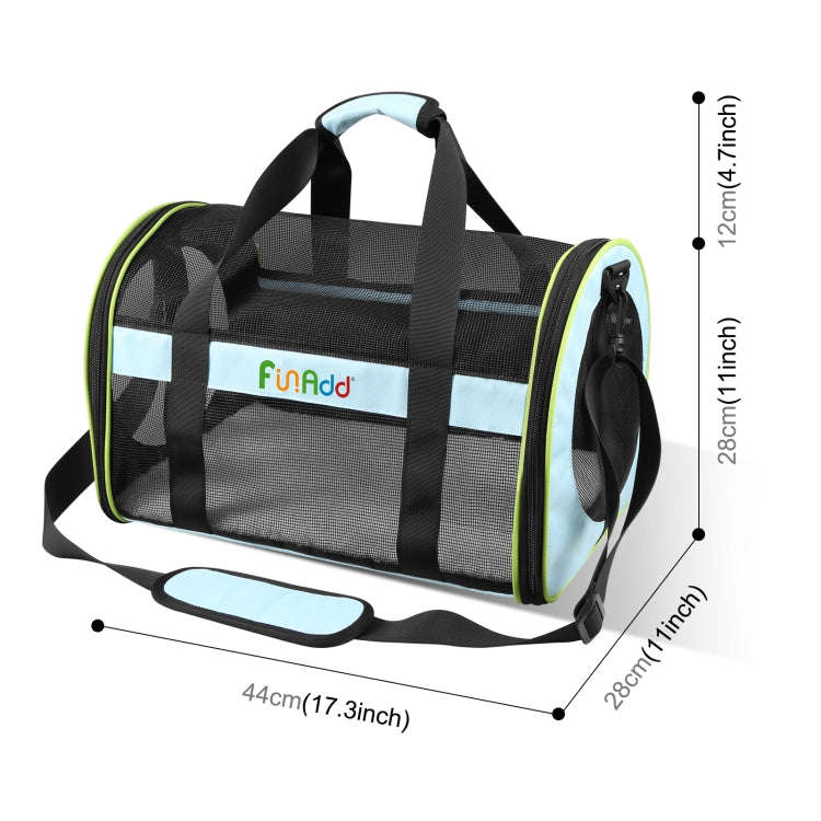FUNADD Pet Travel Carrier Bag Shoulder Foldable Tote Bag(Blue)