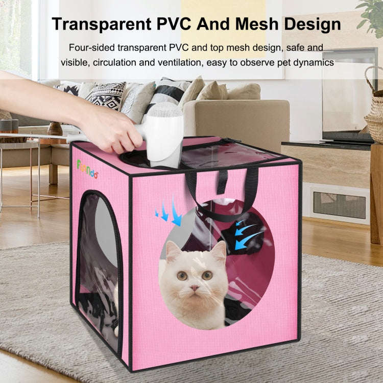FUNADD Pet Bath Drying Box Portable Folding Dryer Cage, Suitable for Pets up to 5kg(Pink)