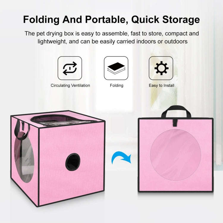 FUNADD Pet Bath Drying Box Portable Folding Dryer Cage, Suitable for Pets up to 5kg(Pink)