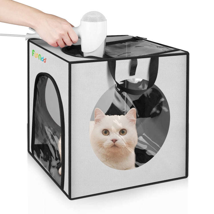 FUNADD Pet Bath Drying Box Portable Folding Dryer Cage, Suitable for Pets up to 5kg(Grey)