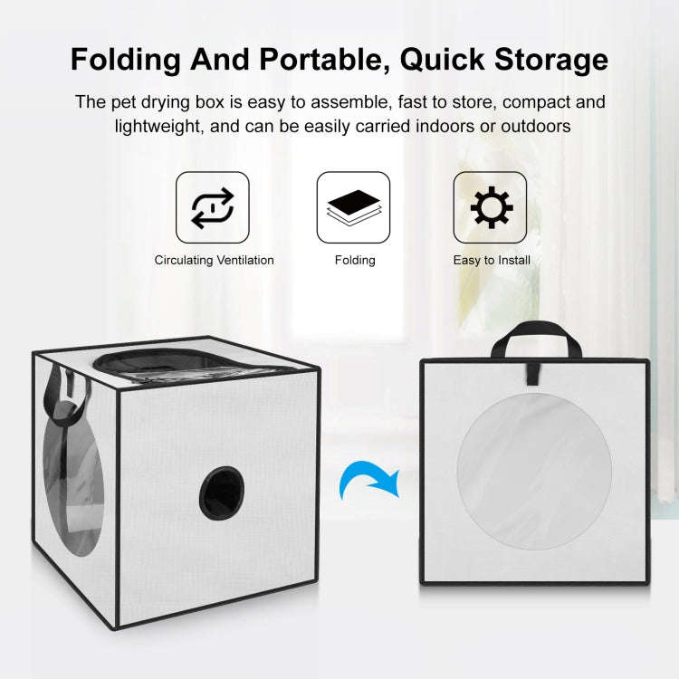 FUNADD Pet Bath Drying Box Portable Folding Dryer Cage, Suitable for Pets up to 5kg(Grey)