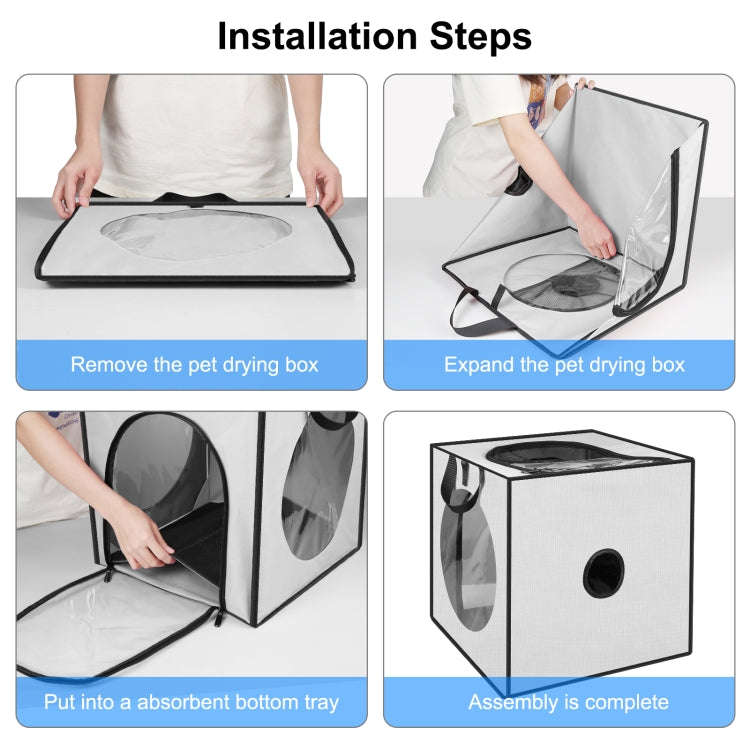 FUNADD Pet Bath Drying Box Portable Folding Dryer Cage, Suitable for Pets up to 5kg(Grey)