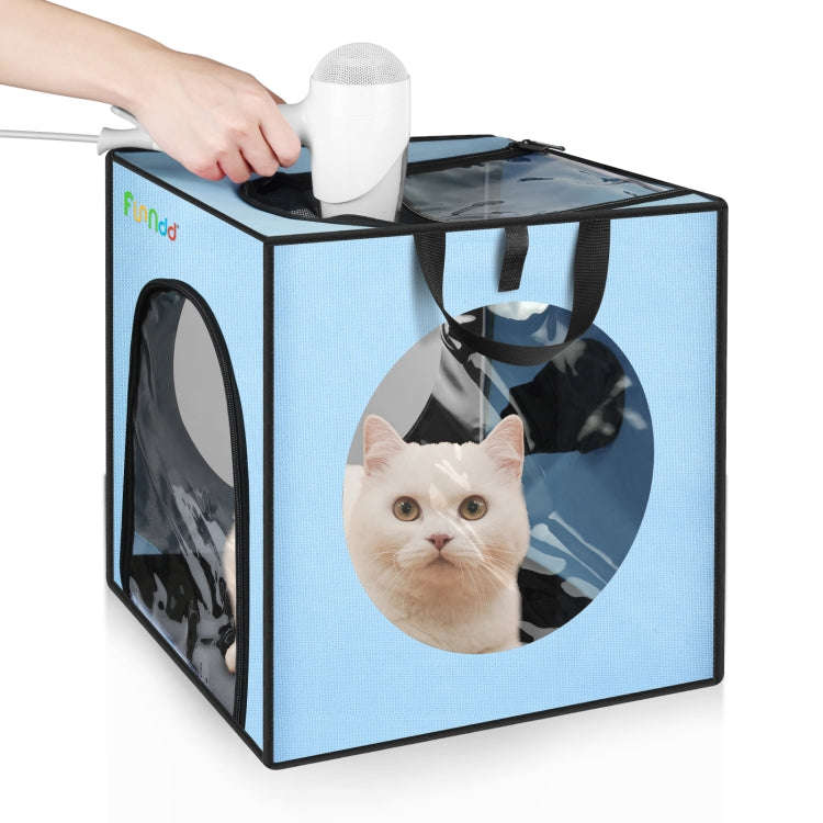 FUNADD Pet Bath Drying Box Portable Folding Dryer Cage, Suitable for Pets up to 5kg(Blue)