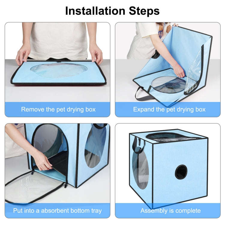 FUNADD Pet Bath Drying Box Portable Folding Dryer Cage, Suitable for Pets up to 5kg(Blue)