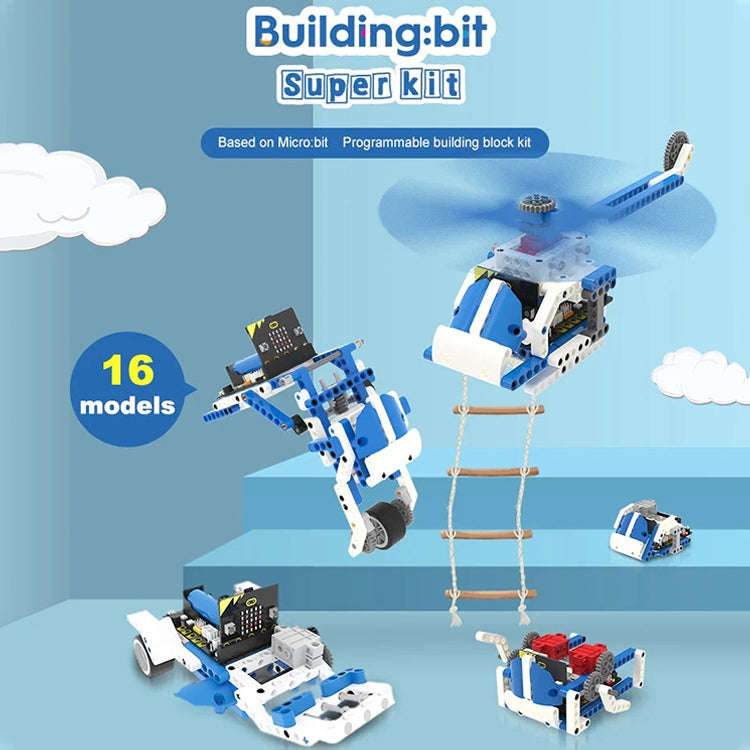 Yahboom 16 in 1 Building:bit Super Kit Programmable Building Block Kit Compatible with BBC Micro:...
