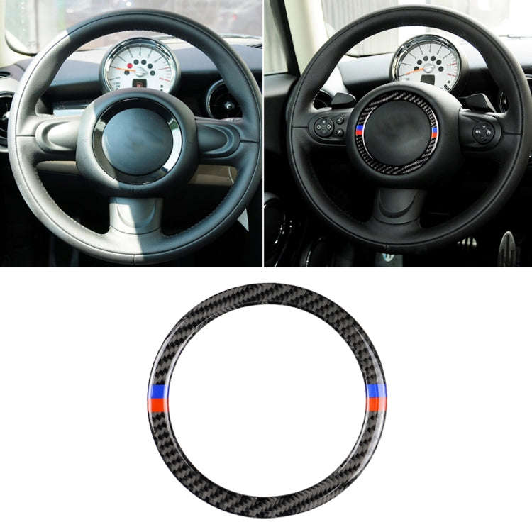 Red Blue Color Car Steering Wheel R Chassis Carbon Fiber Decorative Sticker for BMW MINI R55 / R5...