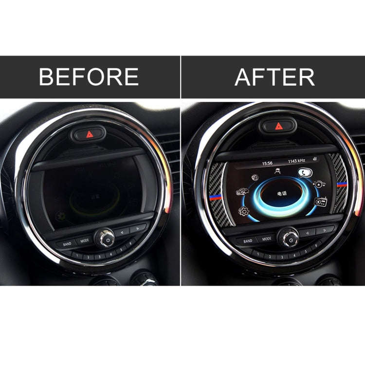 2 PCS Red Blue Color Car F Chassis Navigation Panel Carbon Fiber Decorative Sticker for BMW Mini ...