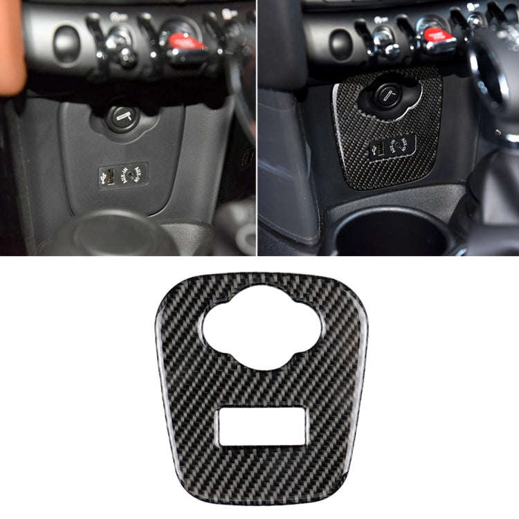 Car F Chassis Cigarette Lighter Cover Panel Carbon Fiber Decorative Sticker for BMW Mini Cooper F...