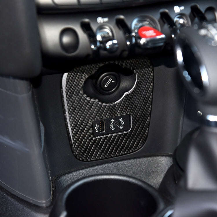 Car F Chassis Cigarette Lighter Cover Panel Carbon Fiber Decorative Sticker for BMW Mini Cooper F...