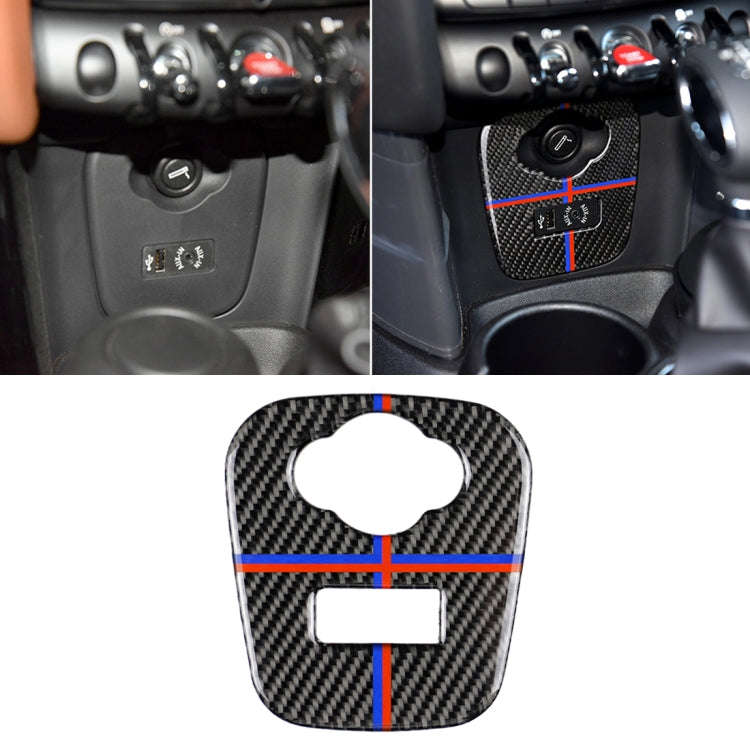 Red Blue Color Car F Chassis Cigarette Lighter Cover Panel Carbon Fiber Decorative Sticker for BM...
