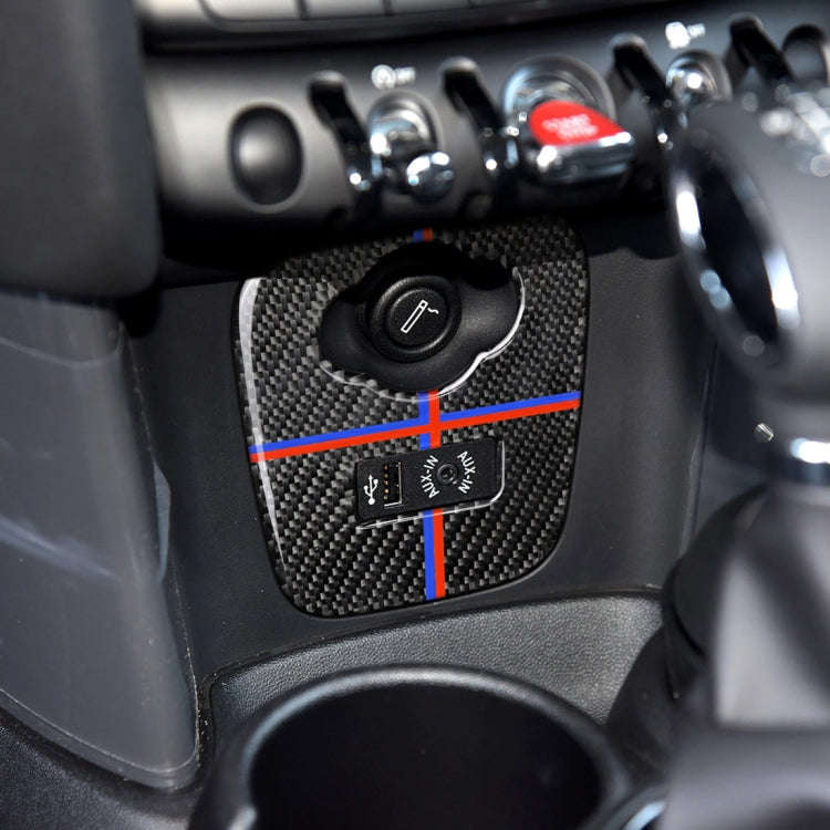Red Blue Color Car F Chassis Cigarette Lighter Cover Panel Carbon Fiber Decorative Sticker for BM...