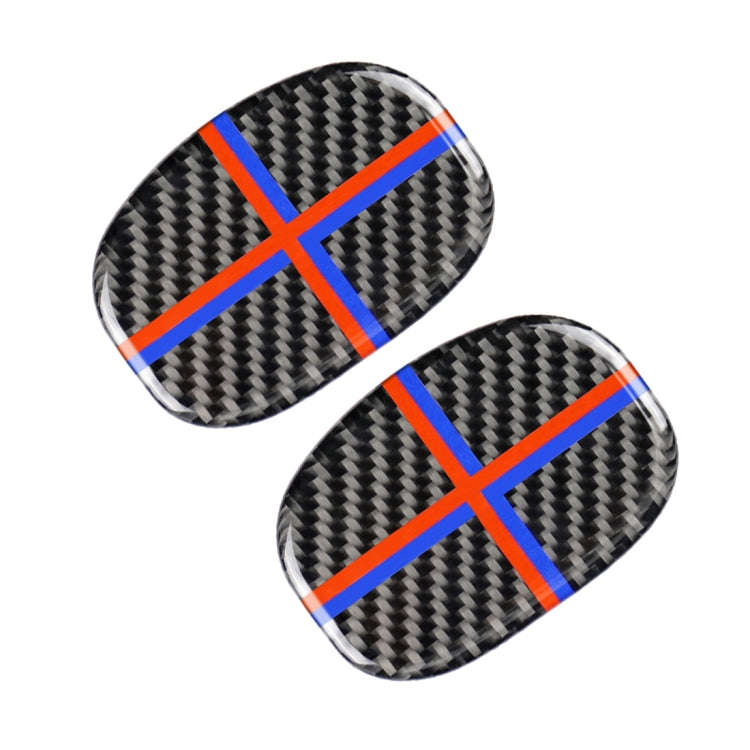 Red Blue Color Car Seat Back Handle Carbon Fiber Decorative Sticker for BMW Mini Cooper F55 / F56