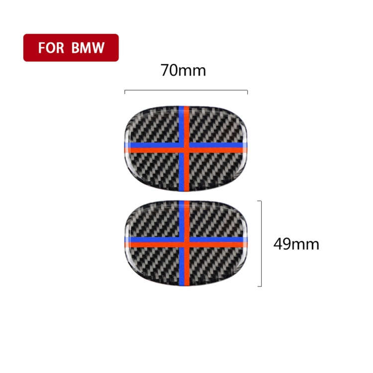 Red Blue Color Car Seat Back Handle Carbon Fiber Decorative Sticker for BMW Mini Cooper F55 / F56