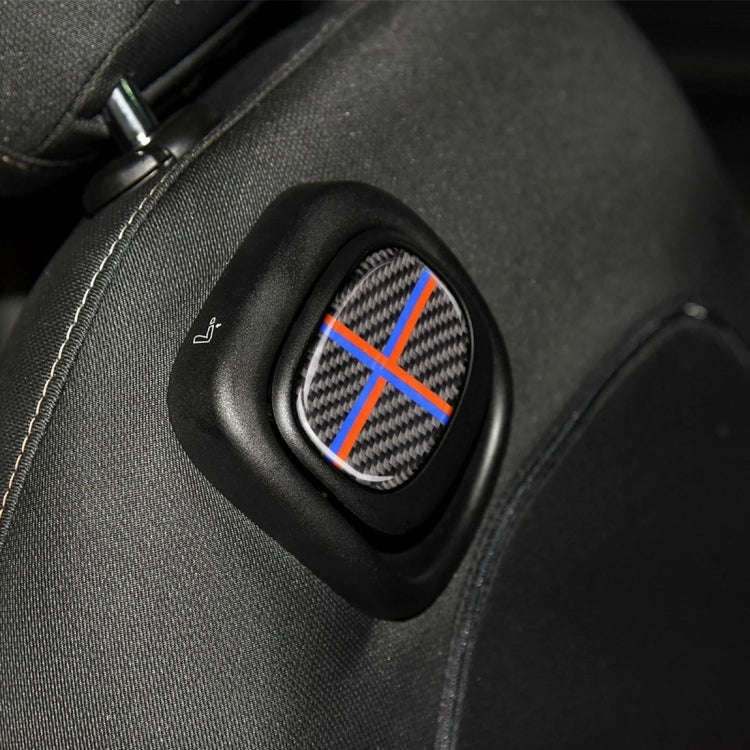 Red Blue Color Car Seat Back Handle Carbon Fiber Decorative Sticker for BMW Mini Cooper F55 / F56