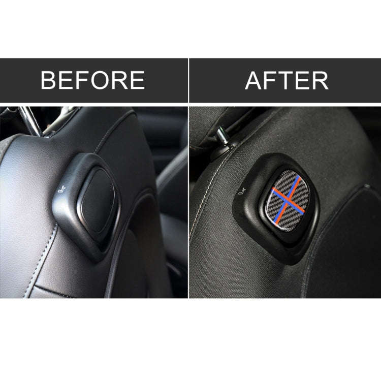 Red Blue Color Car Seat Back Handle Carbon Fiber Decorative Sticker for BMW Mini Cooper F55 / F56