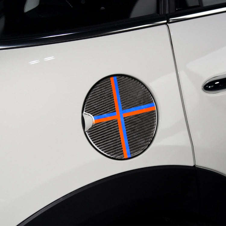 Red Blue Color Car Fuel Tank Cover Carbon Fiber Decorative Sticker for BMW Mini Cooper R50 / R52 ...