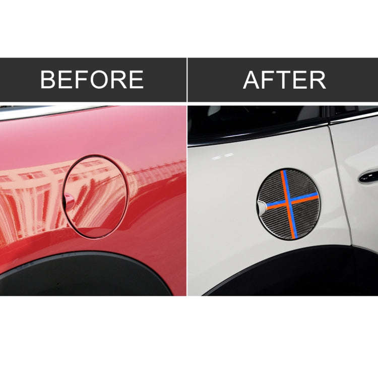 Red Blue Color Car Fuel Tank Cover Carbon Fiber Decorative Sticker for BMW Mini Cooper R50 / R52 ...
