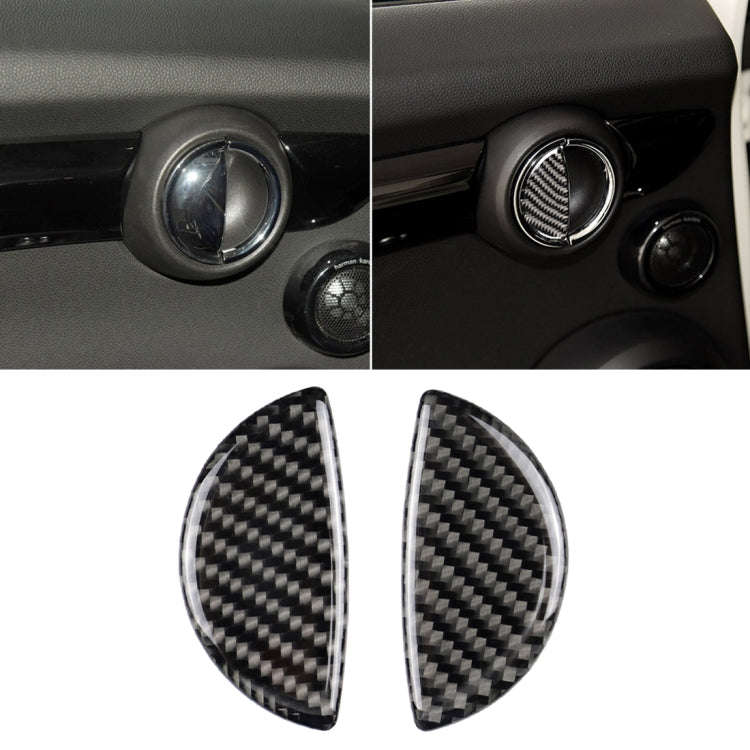 2 PCS R / F Universal Car Door Handle Carbon Fiber Decorative Sticker for BMW Mini R55 / R56 / R6...