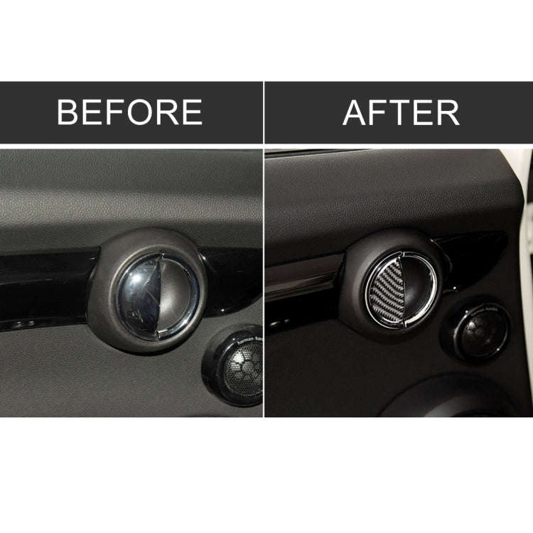 2 PCS R / F Universal Car Door Handle Carbon Fiber Decorative Sticker for BMW Mini R55 / R56 / R6...