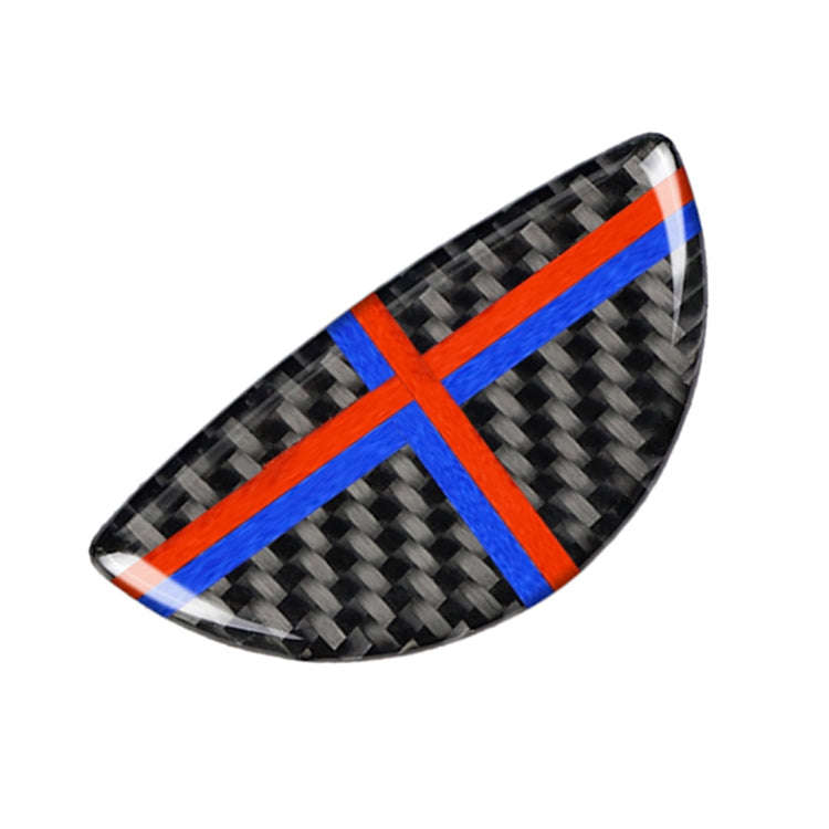 2 PCS Red Blue Color R / F Universal Car Door Handle Carbon Fiber Decorative Sticker for BMW Mini...