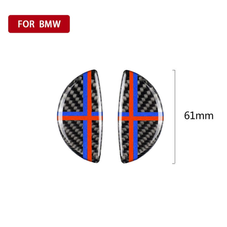 2 PCS Red Blue Color R / F Universal Car Door Handle Carbon Fiber Decorative Sticker for BMW Mini...