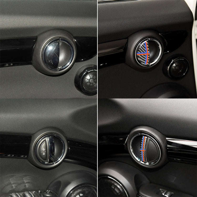 4 PCS Red Blue Color Car F Chassis Door Handle Carbon Fiber Decorative Sticker for BMW Mini Coope...