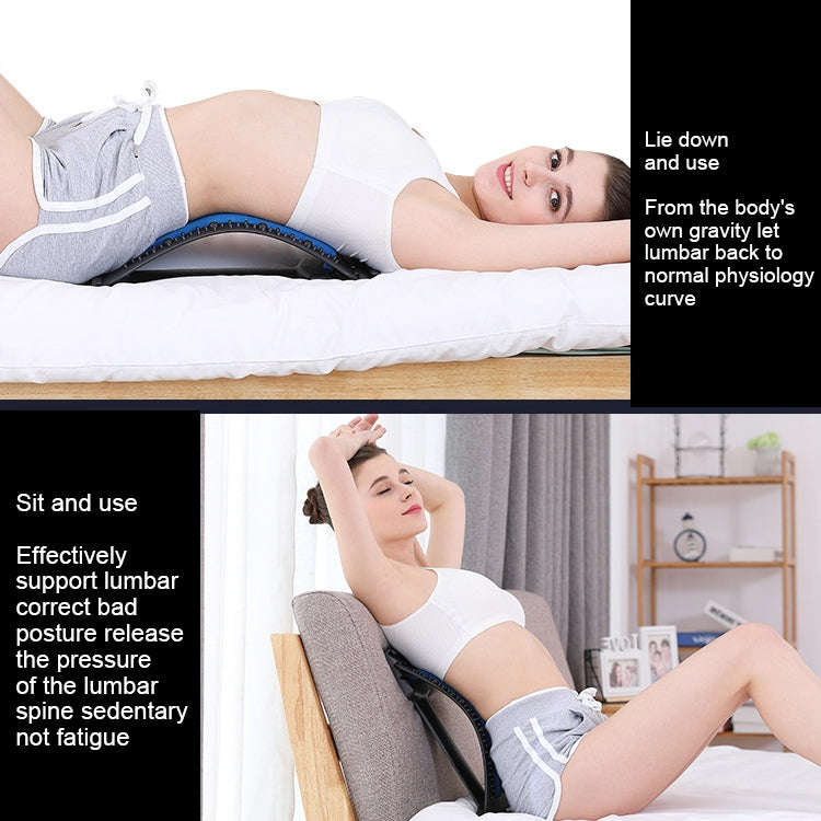 Lumbar Traction Stretching Device Posture Corrector Waist Support Spine Pain Relief Back Massage ...