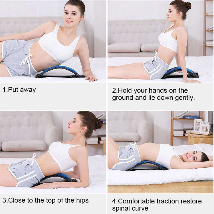 Lumbar Traction Stretching Device Posture Corrector Waist Support Spine Pain Relief Back Massage ...