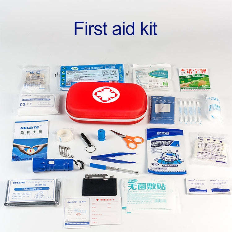 25 In 1 EVA Portable Car Home Outdoor Emergency Supplies Kit Survival Rescue Box(Blue)