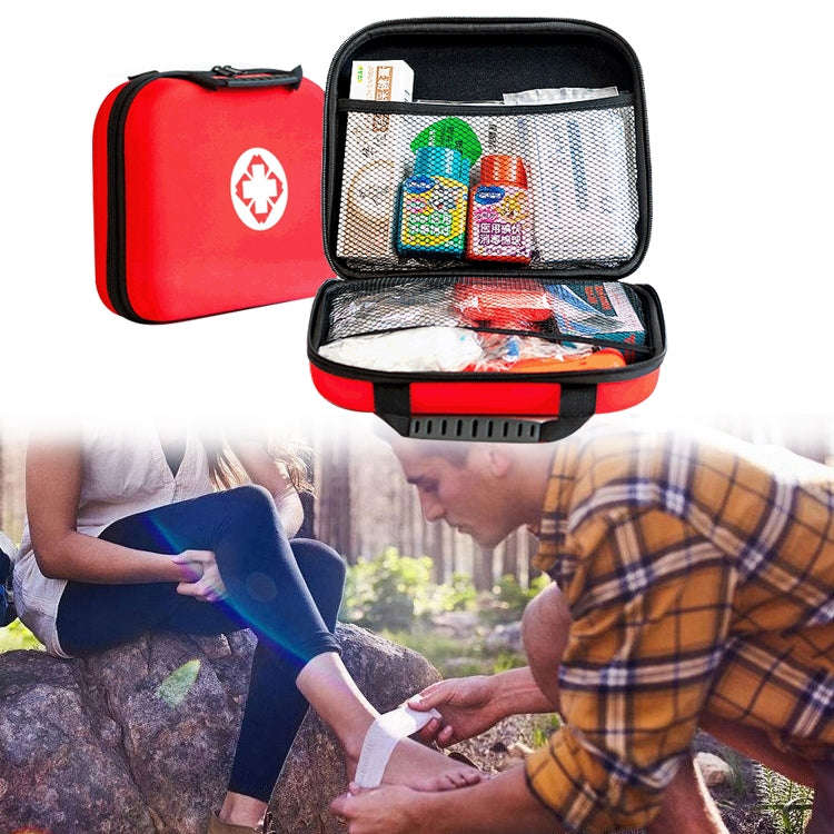 EVA Portable Car Home Outdoor Emergency Supplies Kit Survival Rescue Box(Red)