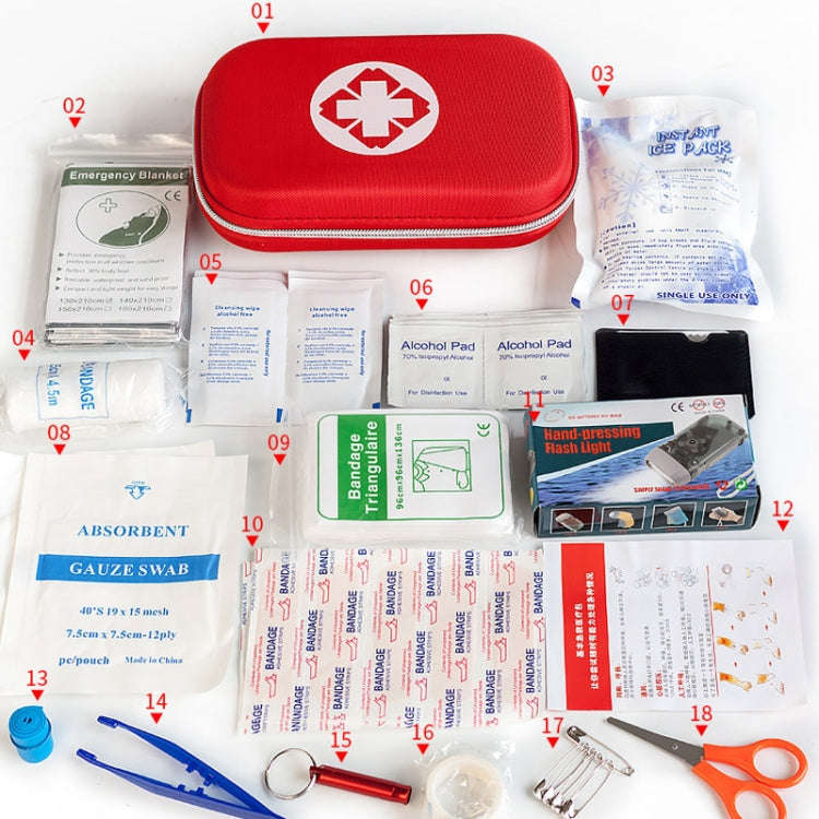 43 In 1 EVA Portable Car Home Outdoor Emergency Supplies Kit Survival Rescue Box(Orange)